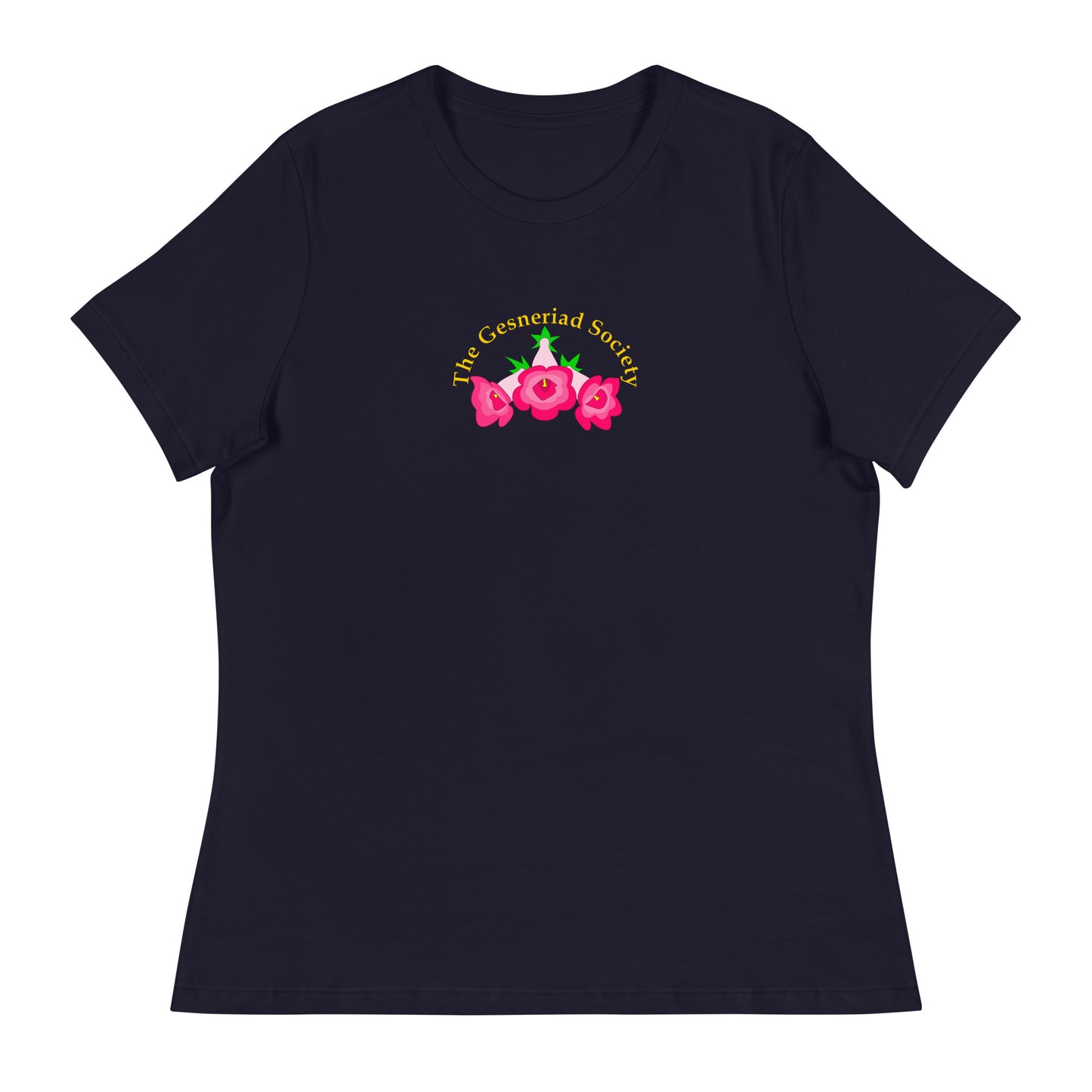 Women's short sleeve t-shirt with printed Sinningia speciosa (Relaxed fit)