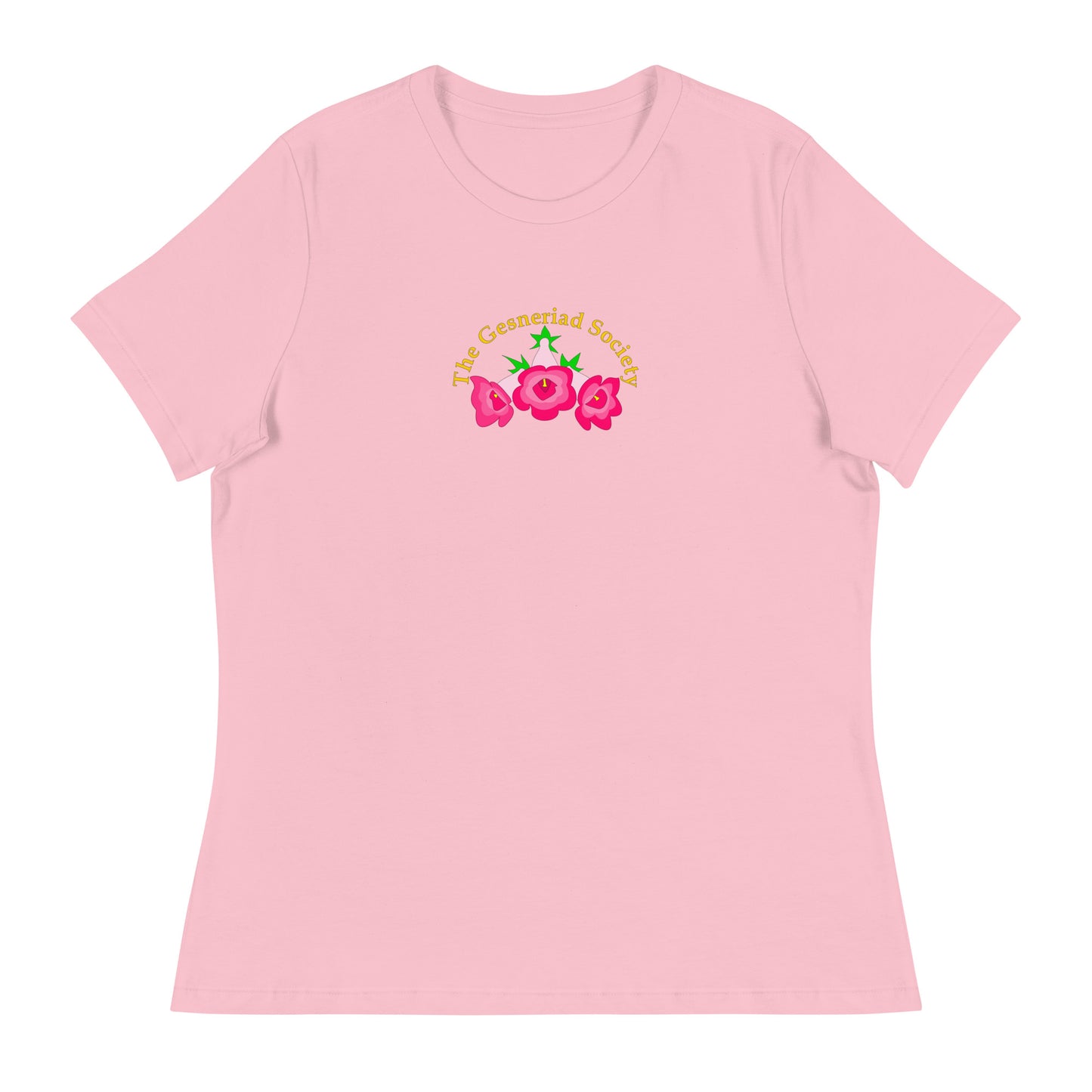 Women's short sleeve t-shirt with printed Sinningia speciosa (Relaxed fit)