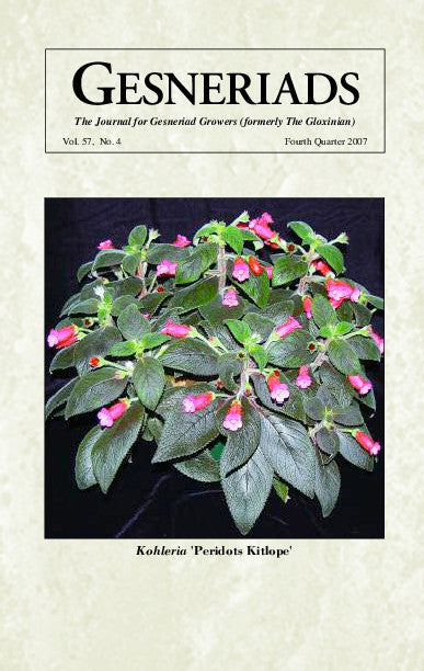 GESNERIADS Vol. 57, No 4  Fourth Quarter 2007