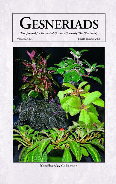 GESNERIADS Vol. 58, No 4  Fourth Quarter 2008