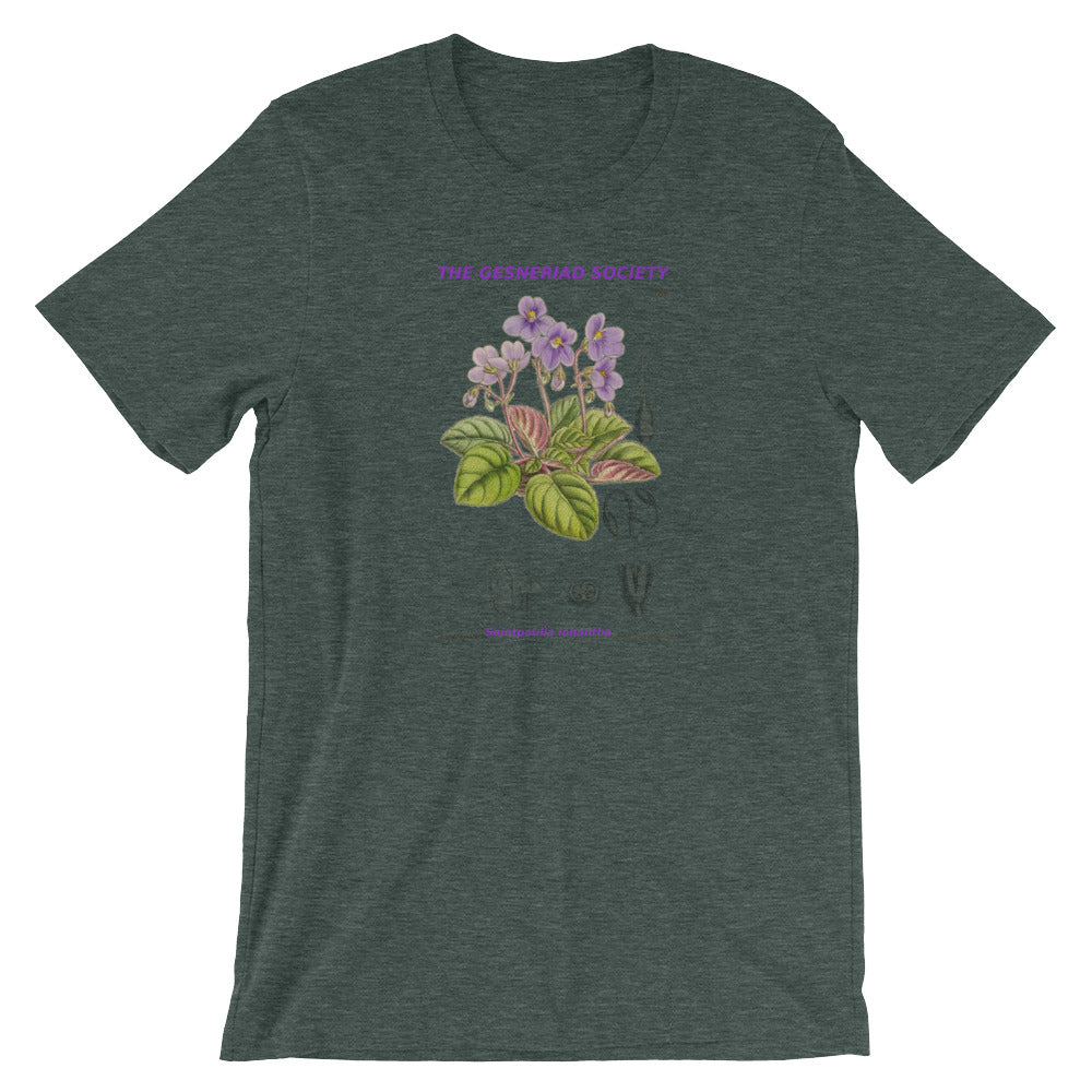 Short-Sleeve Unisex T-Shirt with Saintpaulia ionantha
