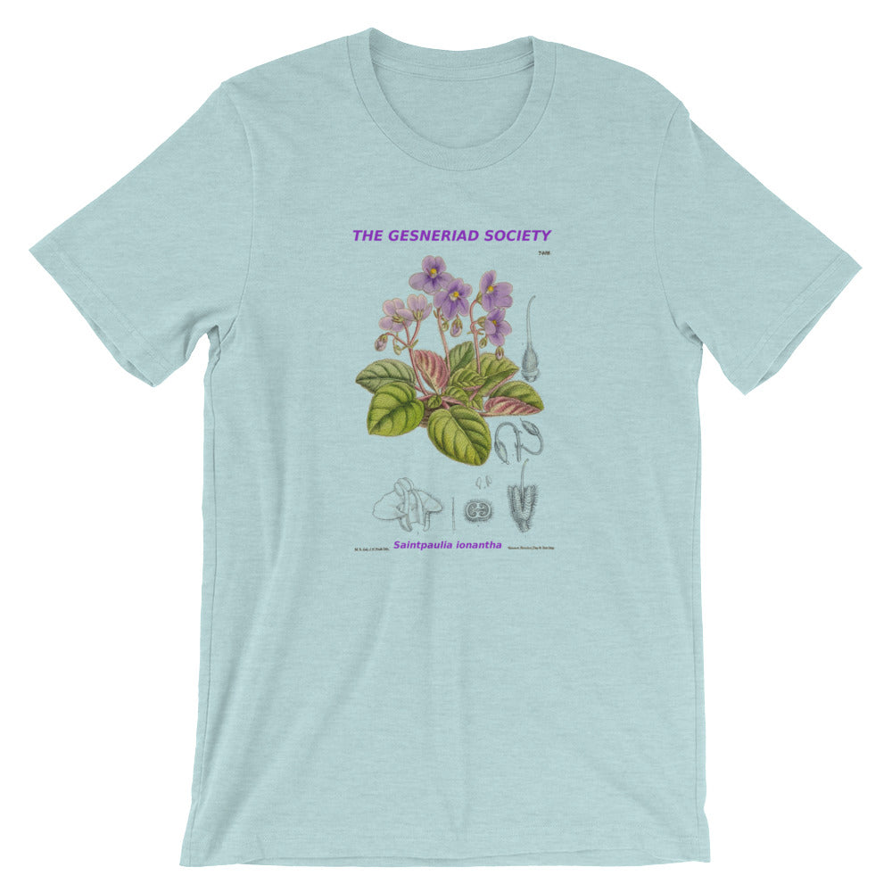 Short-Sleeve Unisex T-Shirt with Saintpaulia ionantha