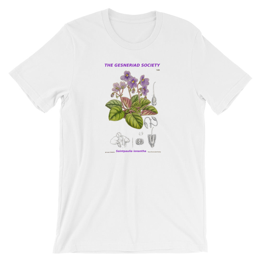Short-Sleeve Unisex T-Shirt with Saintpaulia ionantha