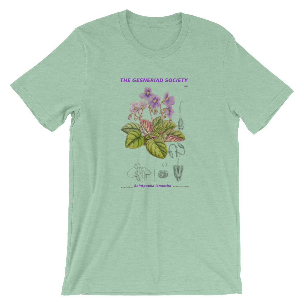 Short-Sleeve Unisex T-Shirt with Saintpaulia ionantha