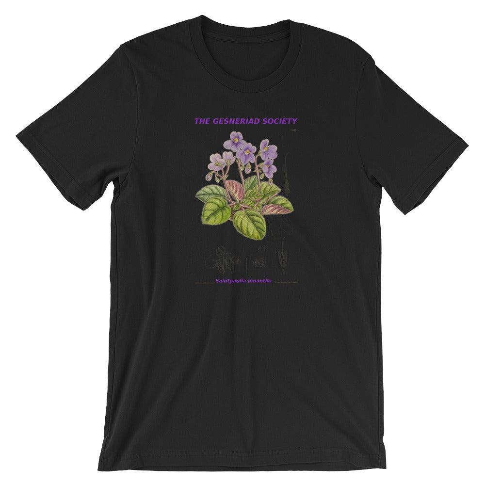 Short-Sleeve Unisex T-Shirt with Saintpaulia ionantha