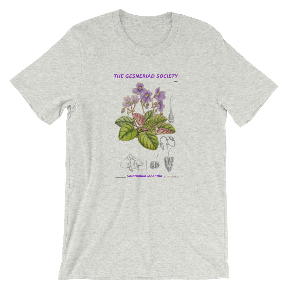 Short-Sleeve Unisex T-Shirt with Saintpaulia ionantha