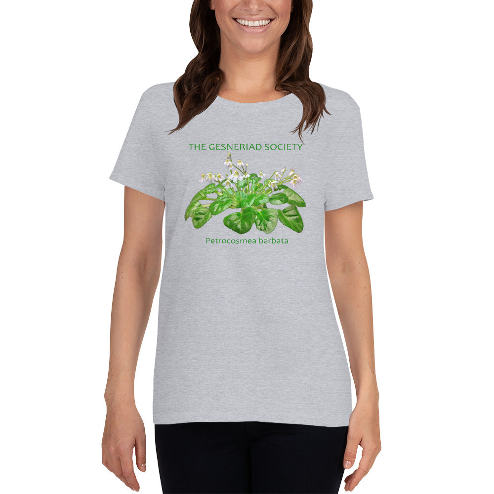 Women's T-shirt with printed Petrocosmea barbata