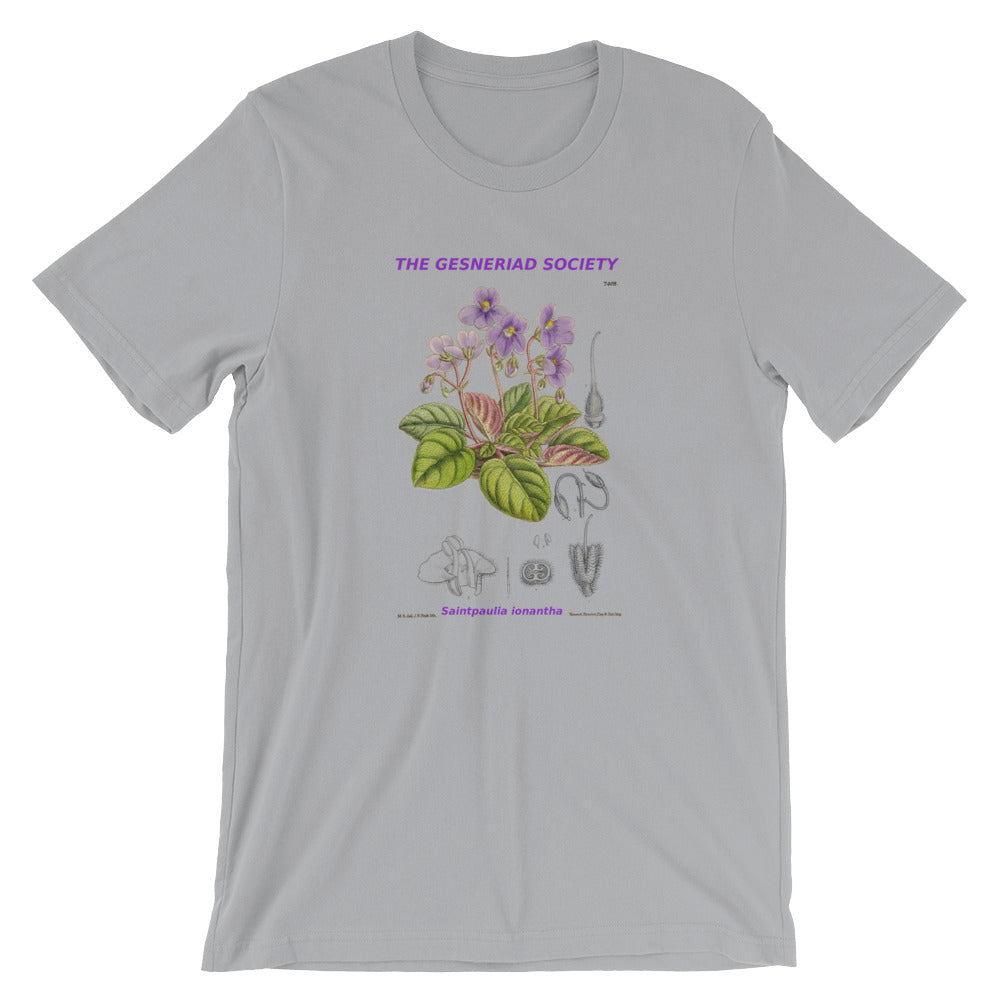 Short-Sleeve Unisex T-Shirt with Saintpaulia ionantha