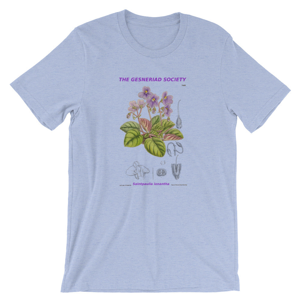 Short-Sleeve Unisex T-Shirt with Saintpaulia ionantha