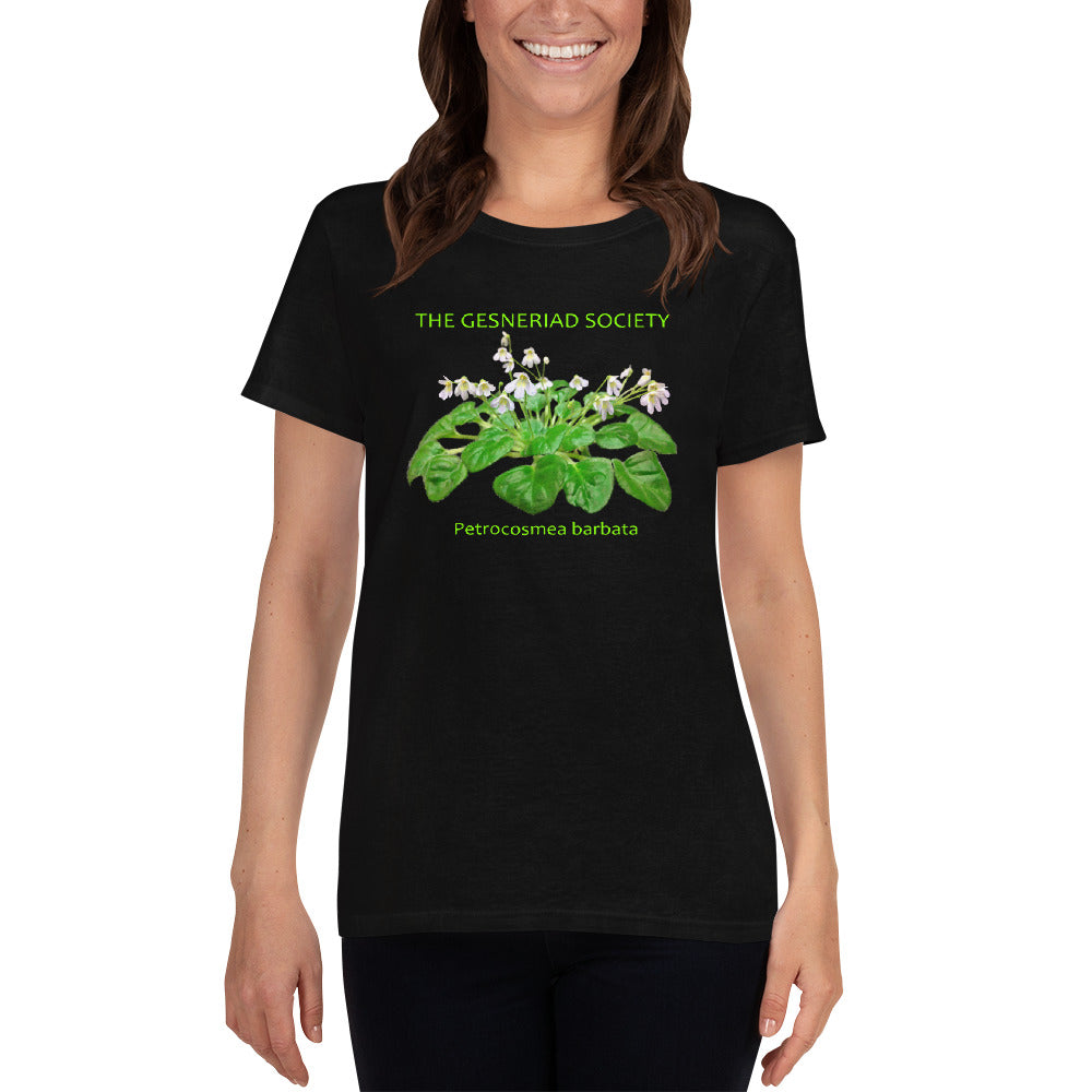 Women's T-shirt with printed Petrocosmea barbata