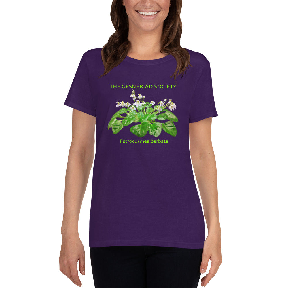 Women's T-shirt with printed Petrocosmea barbata