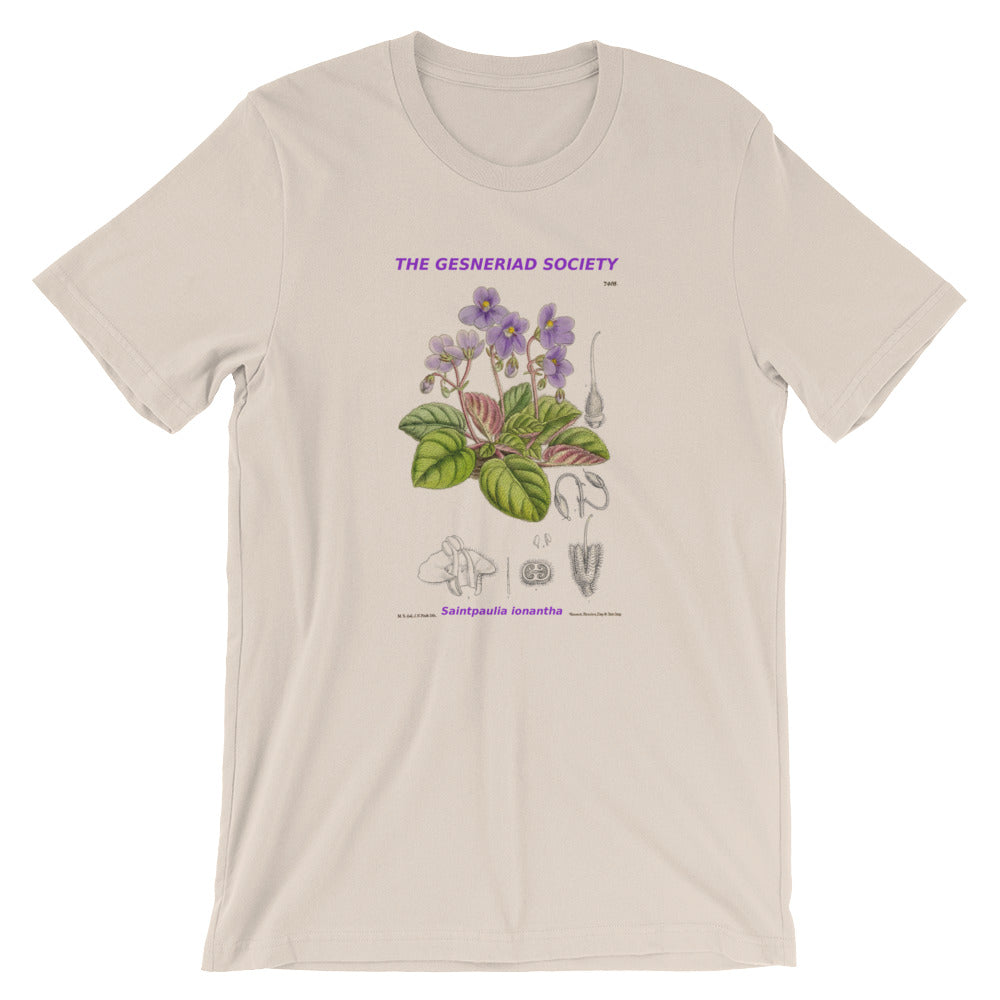 Short-Sleeve Unisex T-Shirt with Saintpaulia ionantha