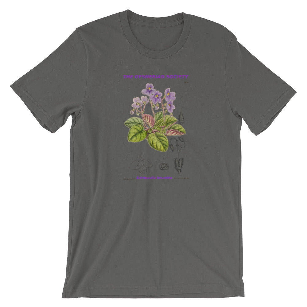 Short-Sleeve Unisex T-Shirt with Saintpaulia ionantha