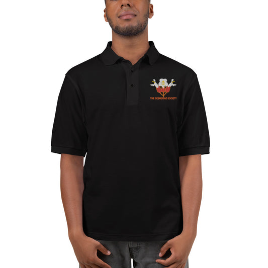 Embroidered Polo Shirt with Sinningia helleri