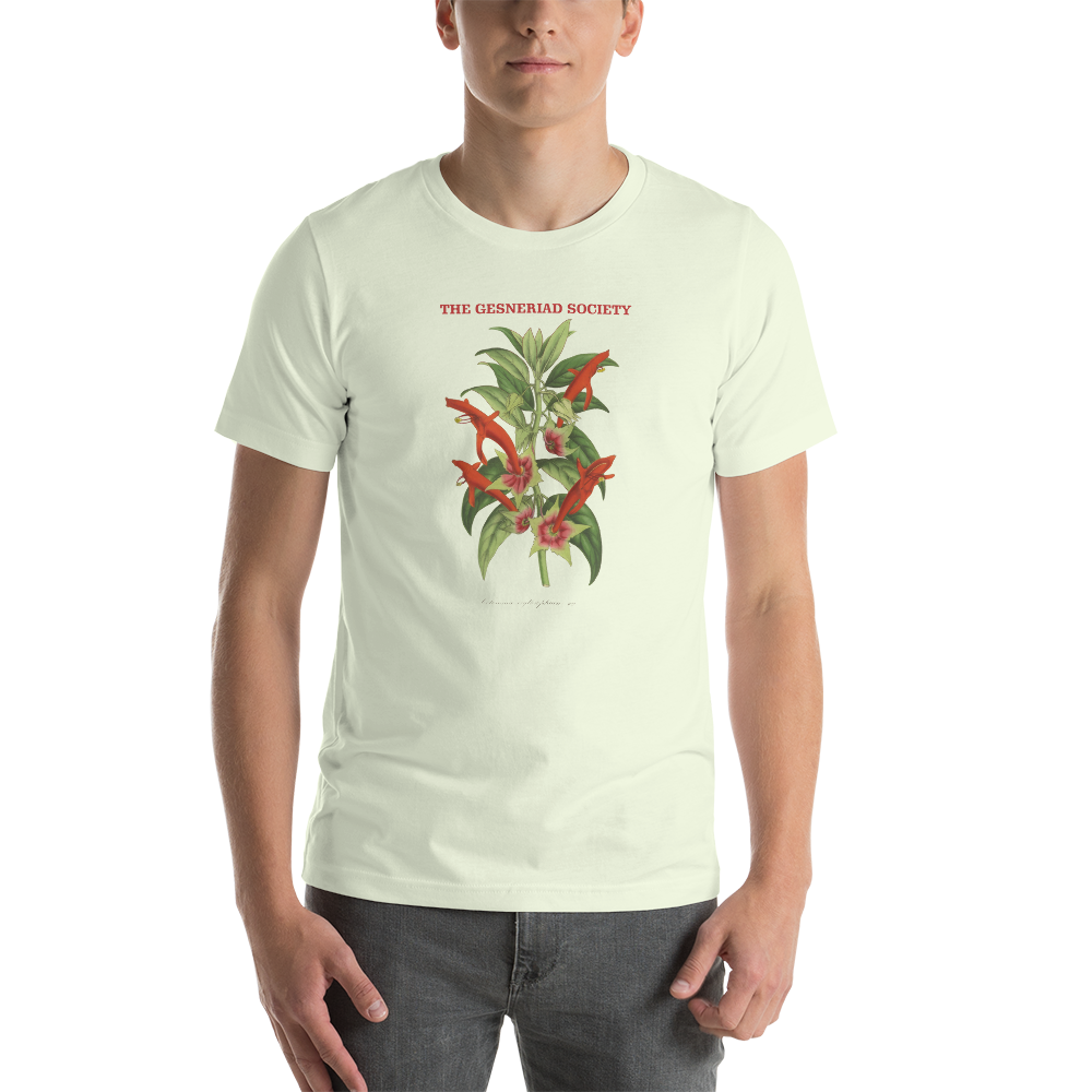 Short-Sleeve Unisex T-Shirt with printed Columnea erythrophaea