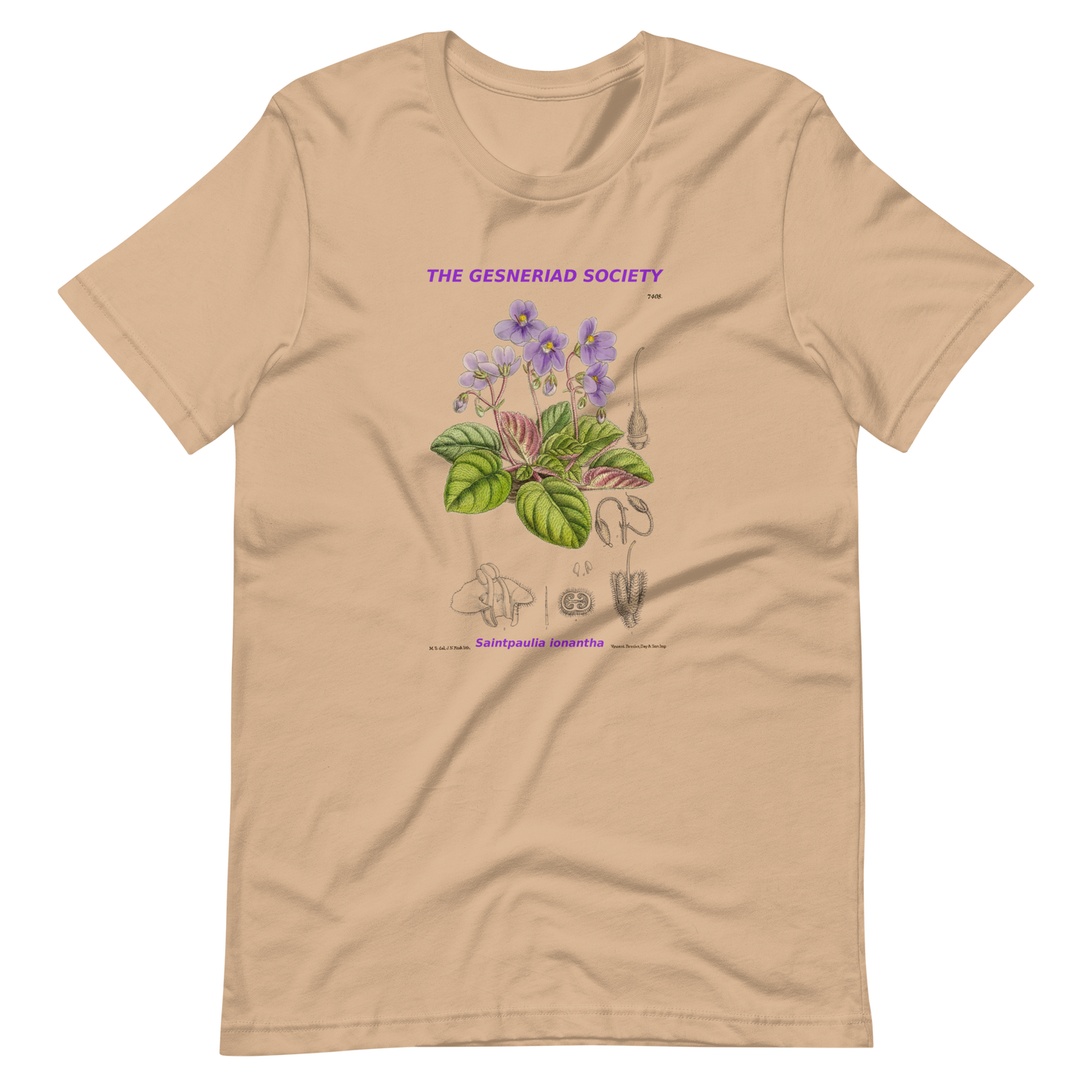 Short-Sleeve Unisex T-Shirt with Saintpaulia ionantha