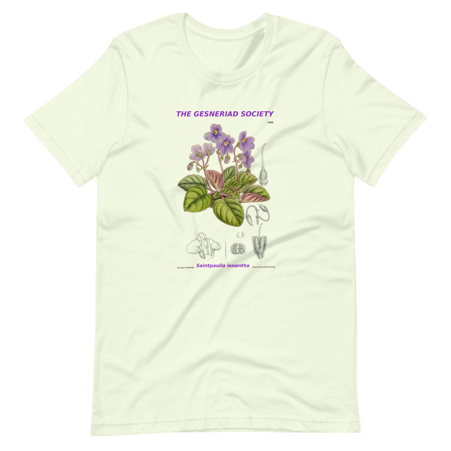 Short-Sleeve Unisex T-Shirt with Saintpaulia ionantha