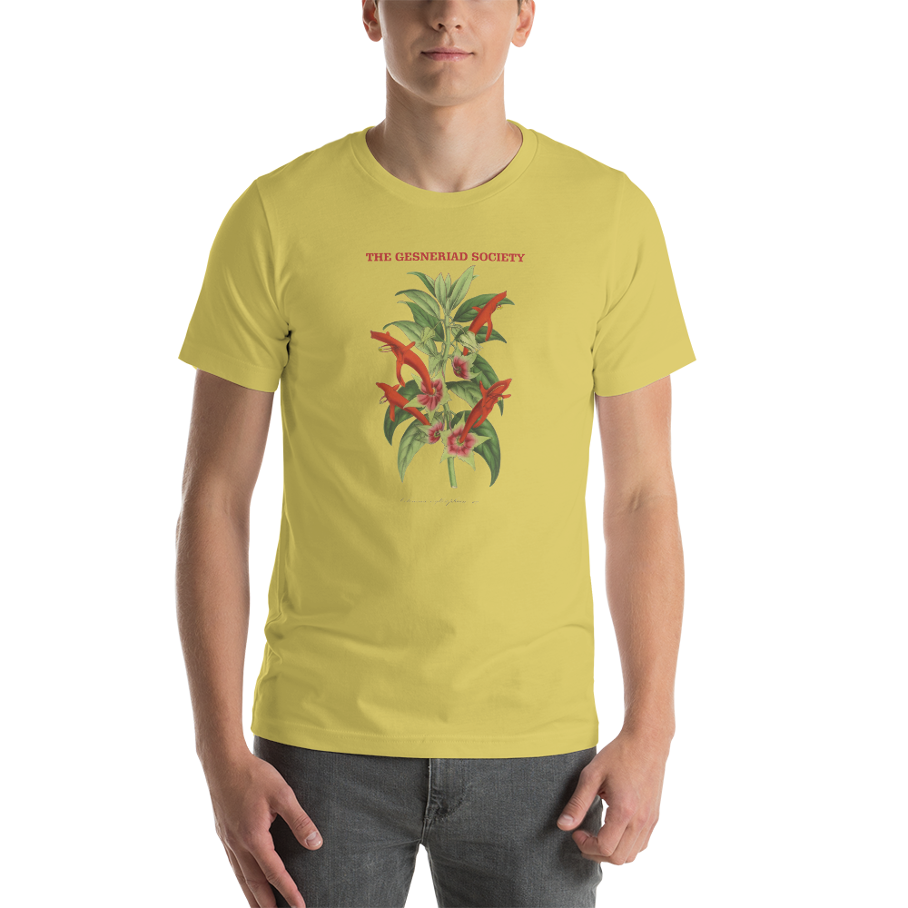 Short-Sleeve Unisex T-Shirt with printed Columnea erythrophaea
